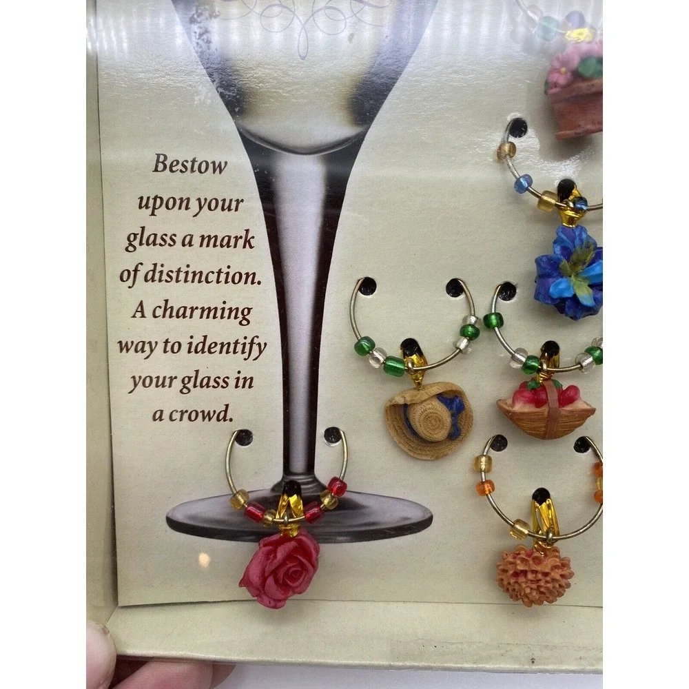Boston Warehouse 12 WINE CHARM MARKERS‎ Gardening - NEW In Box